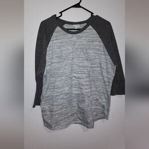 Gray and Dark Gray Raglan Sleeve Top